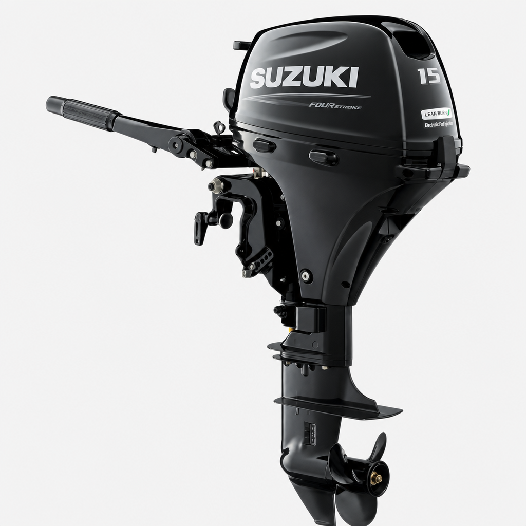 Suzuki Suzuki DF15 EFI 15 HP Four Stroke Outboard Motor with 20 Inch Long Shaft in Used